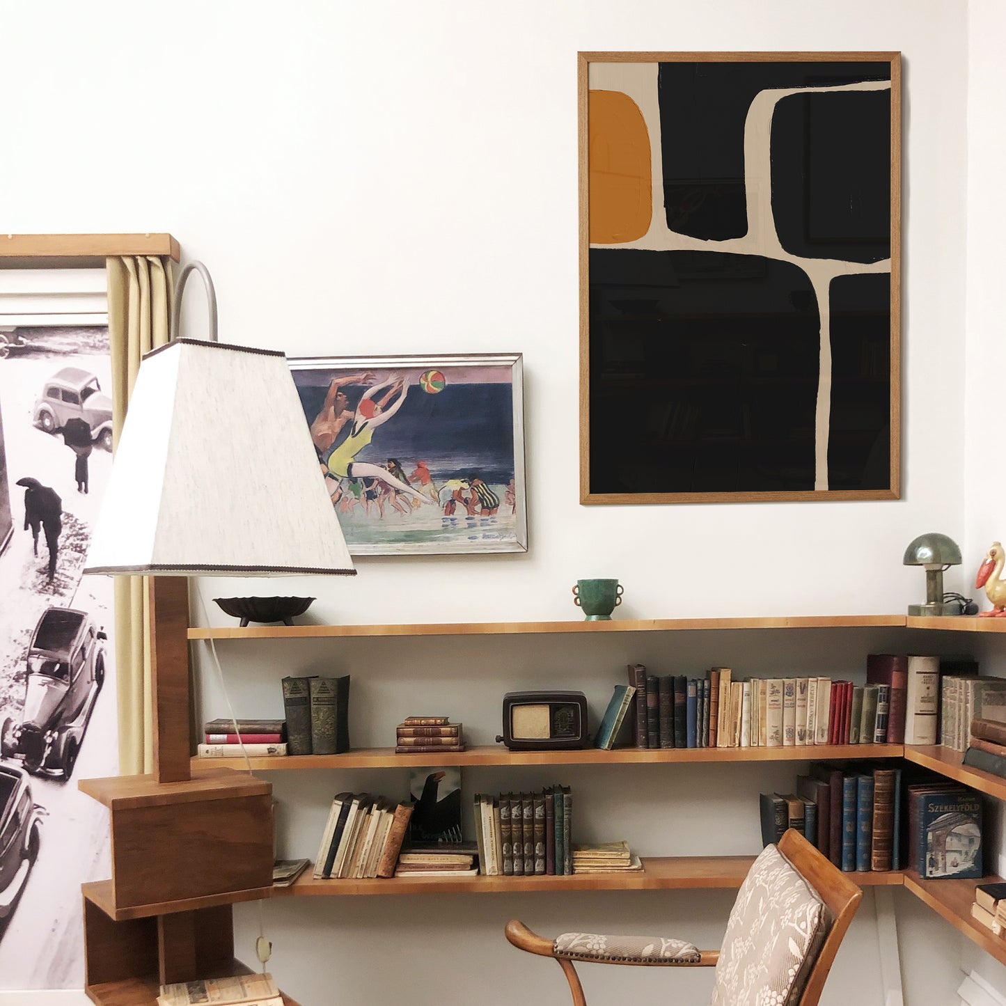 Painted Black&Mustard Modern Poster