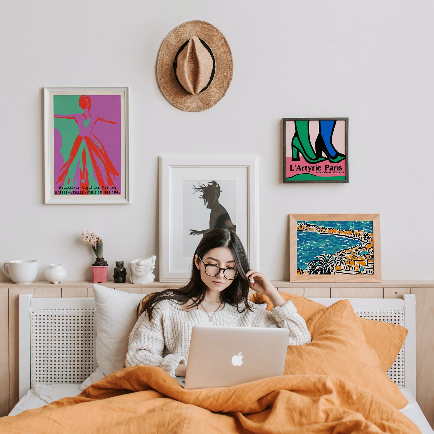 Colorful Retro Ballet Giselle Poster