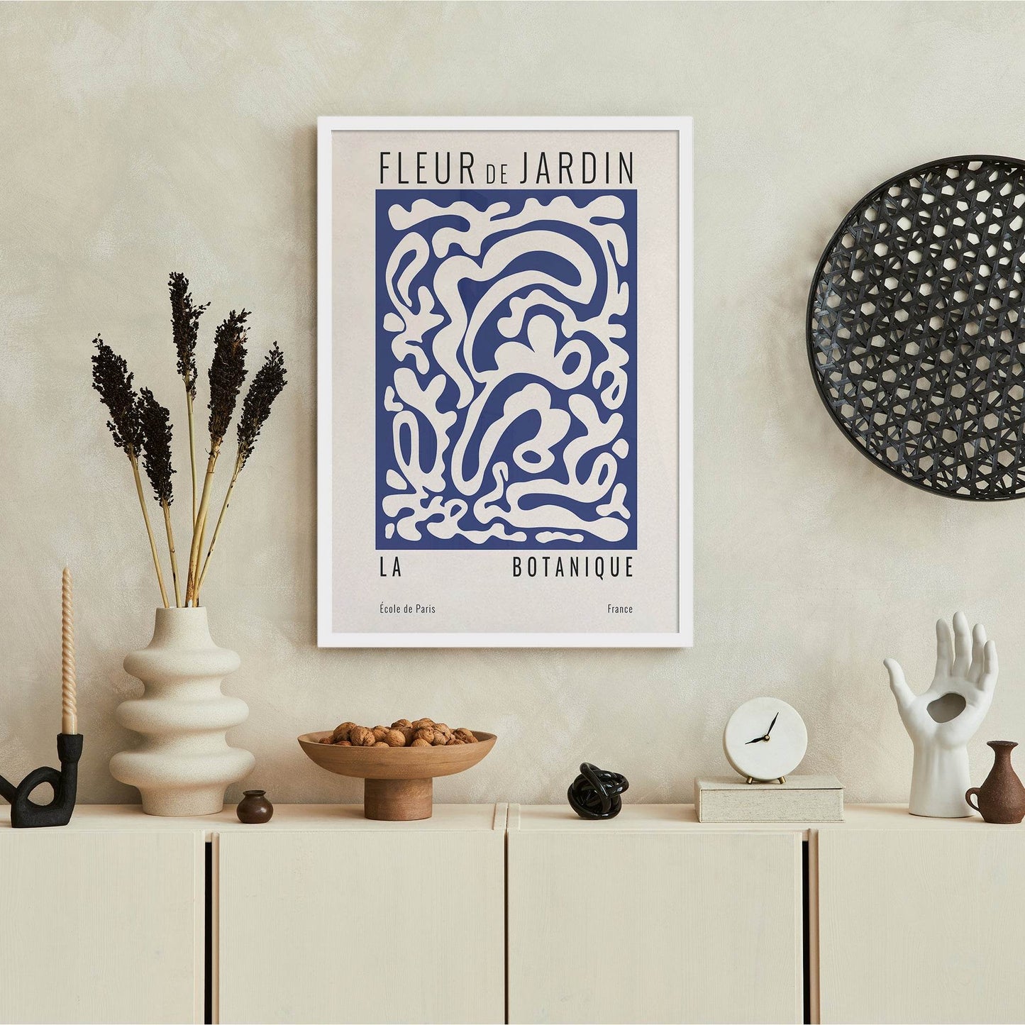 Navy Blue Fleur de Jardin Poster - HypeSheriff Europe