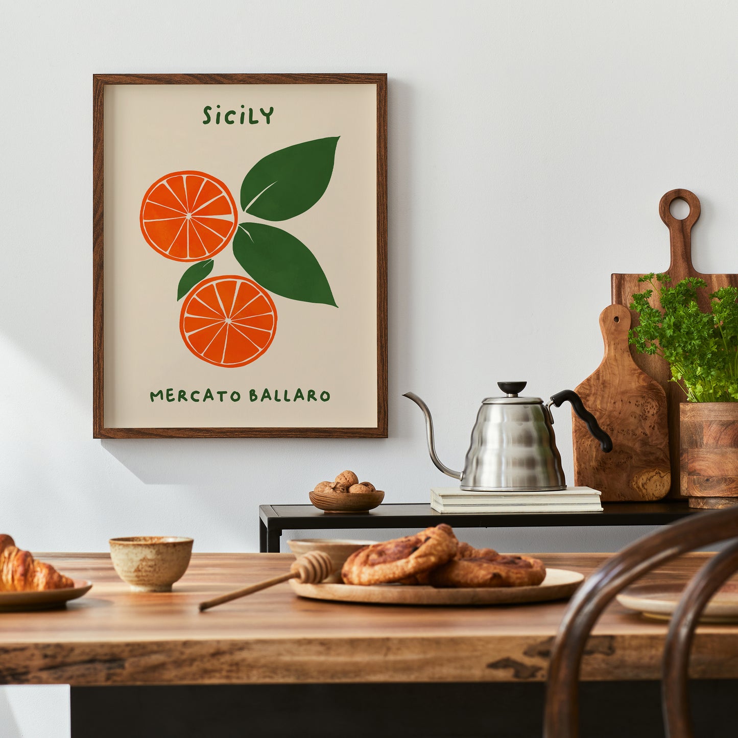 Sicily Farmers Market Travel Poster