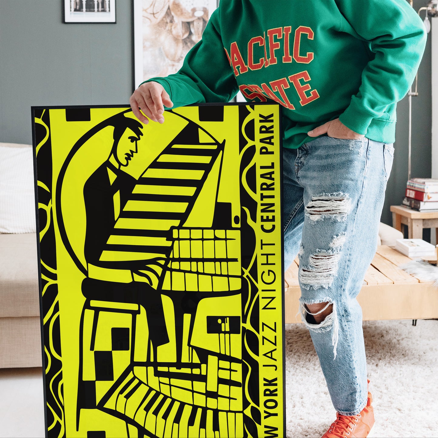 New York Jazz Night Central Park Poster