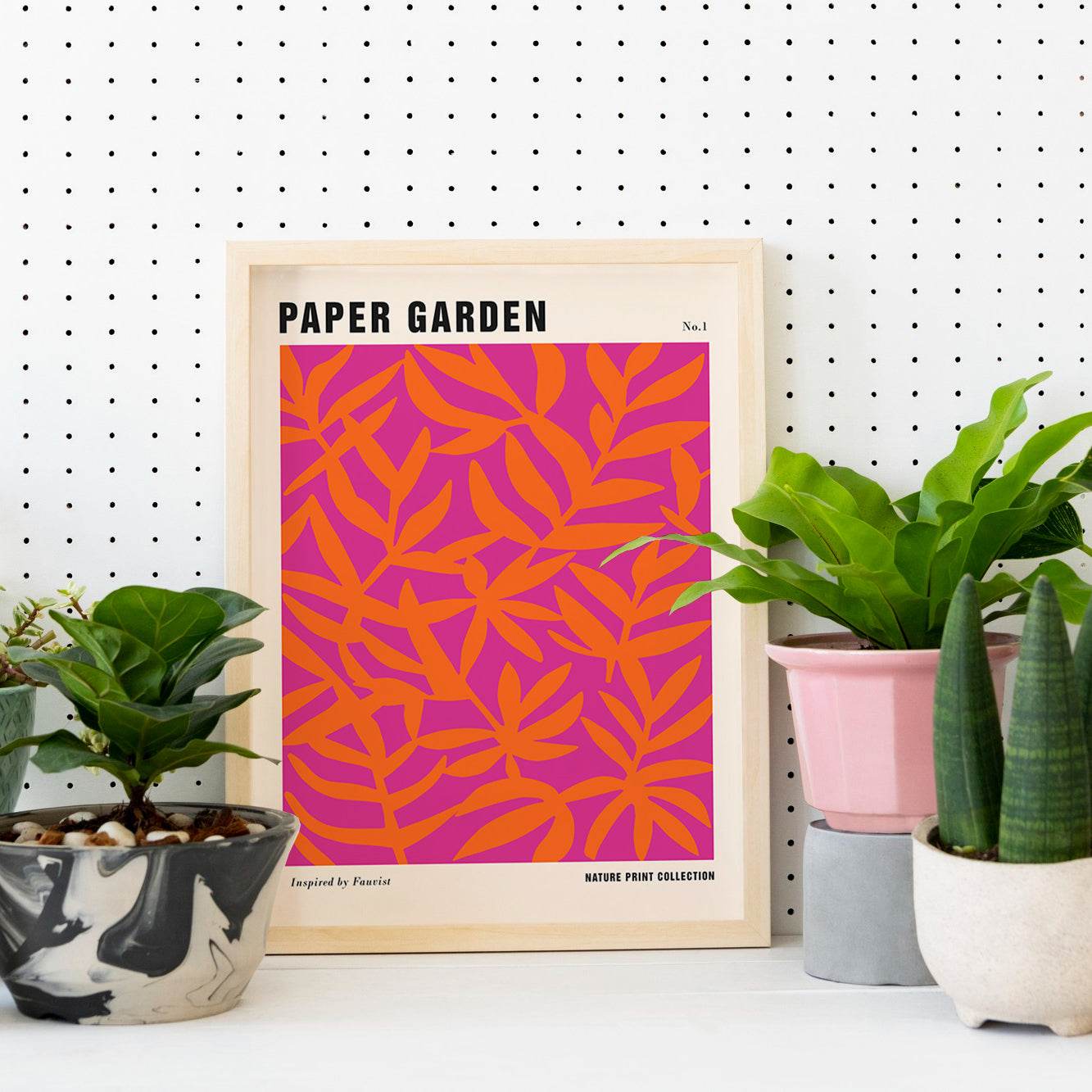 Viva Magenta Paper Garden Print - HypeSheriff Europe