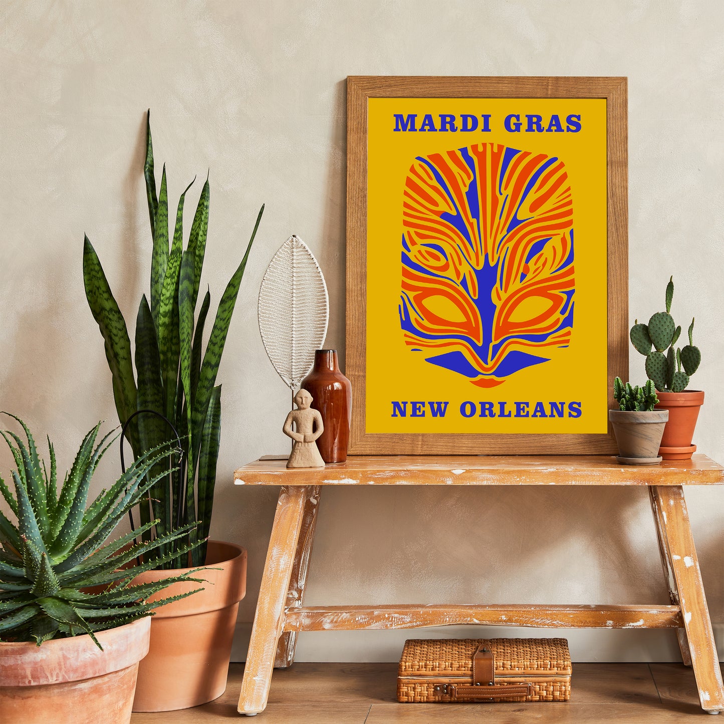 Mardi Gras New Orleans Yellow Poster