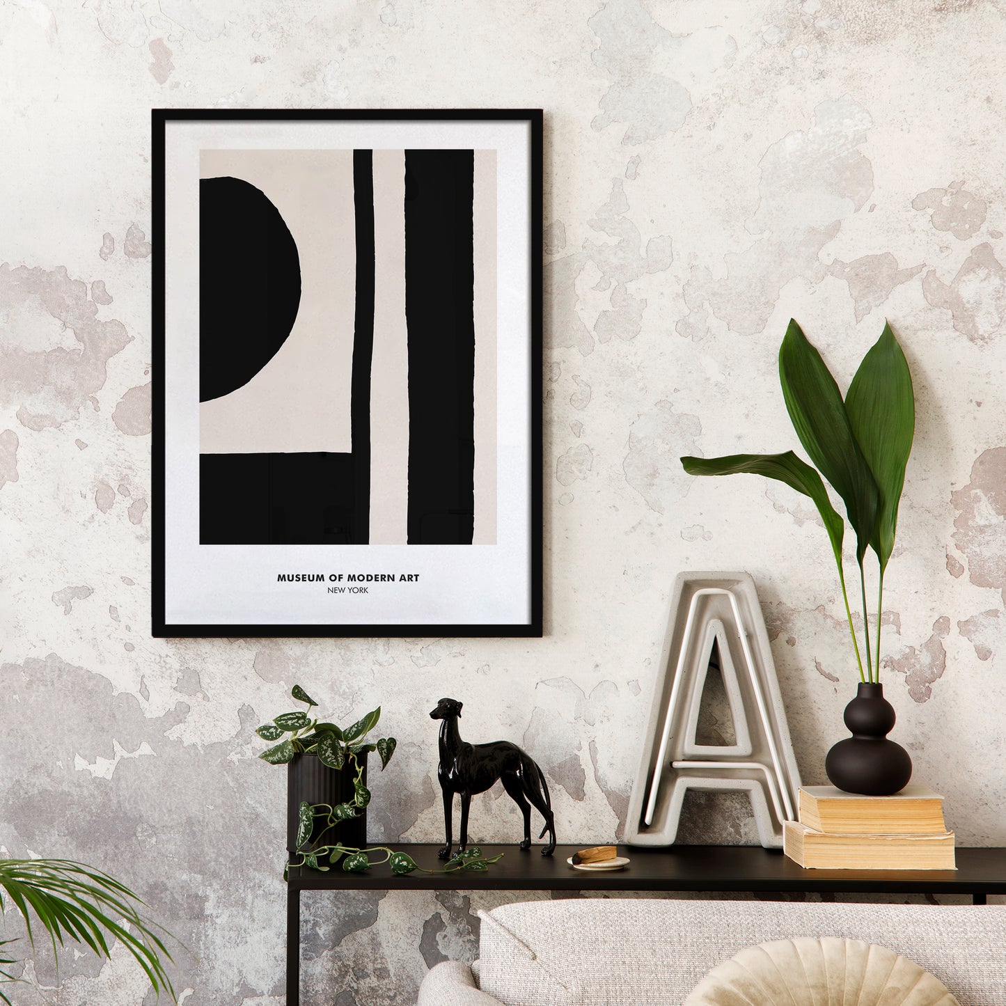 Black Geometric Blocks Poster