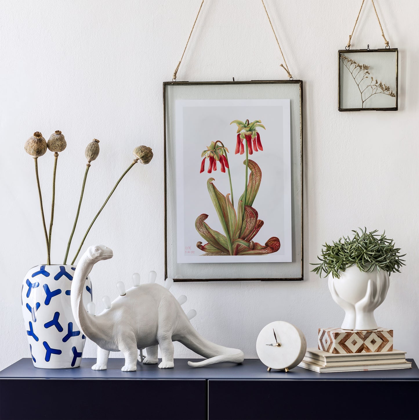 Set of 2 Mary Vaux Walcott Red Flowers Posters