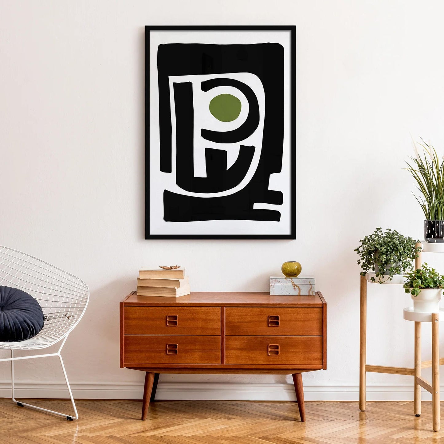 Set of 2 Black Geometric Modern Art Posters