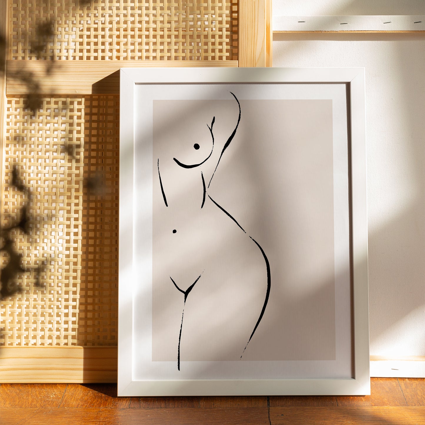 Nude Line Art Female Body Poster