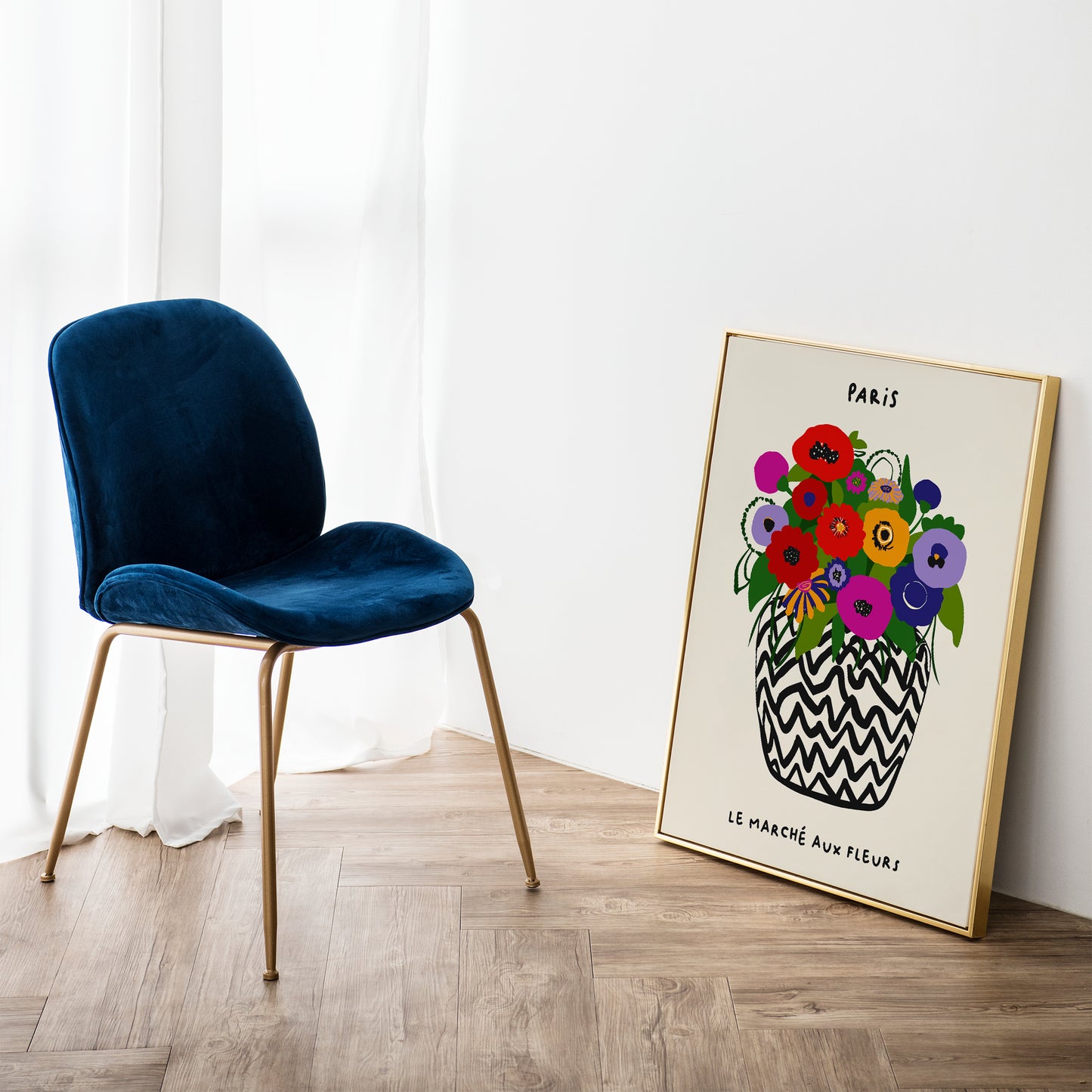 Flower Market Paris Floral Poster