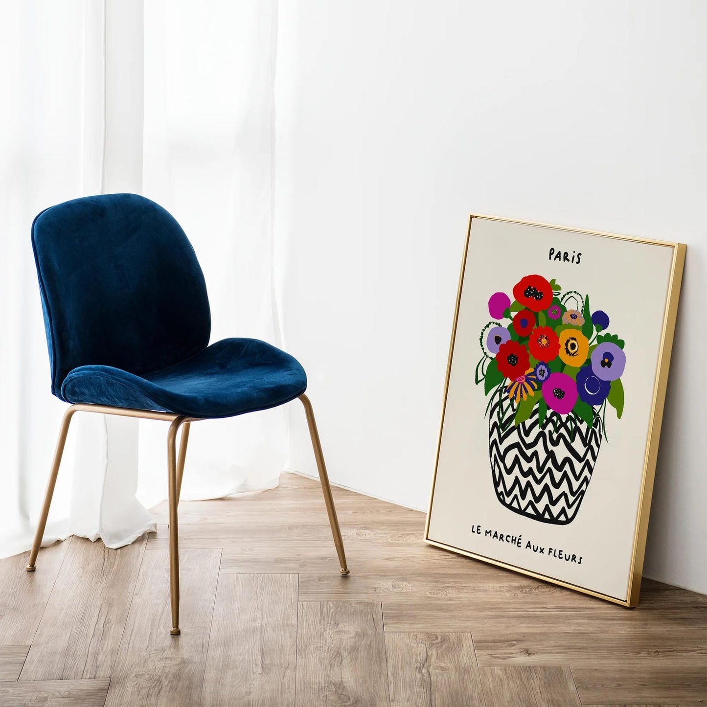 Flower Market Paris Floral Poster