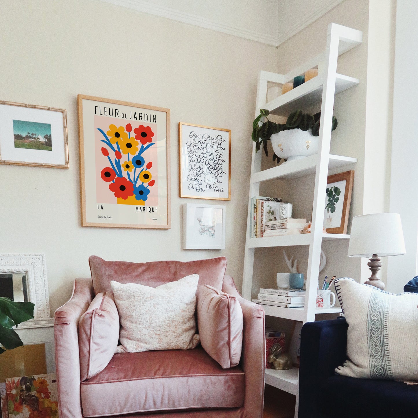 Cut Outs Retro Flowers Poster