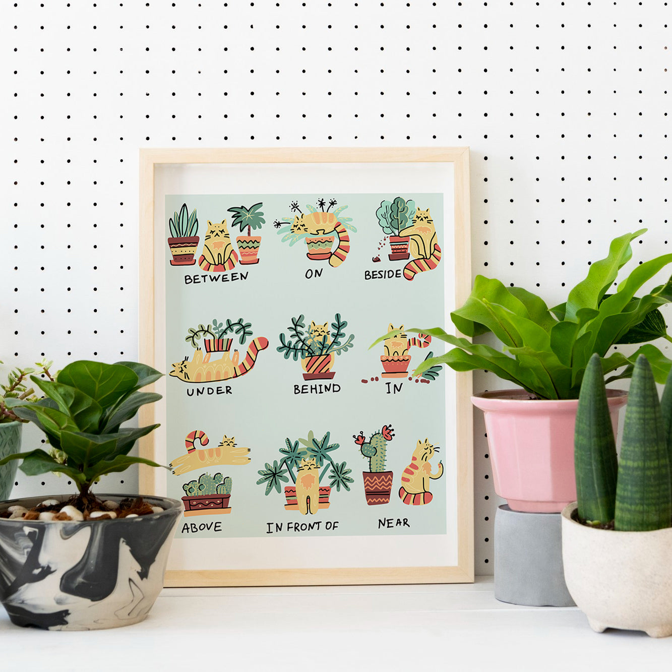 Cats & Plants Funny Wall Art Poster
