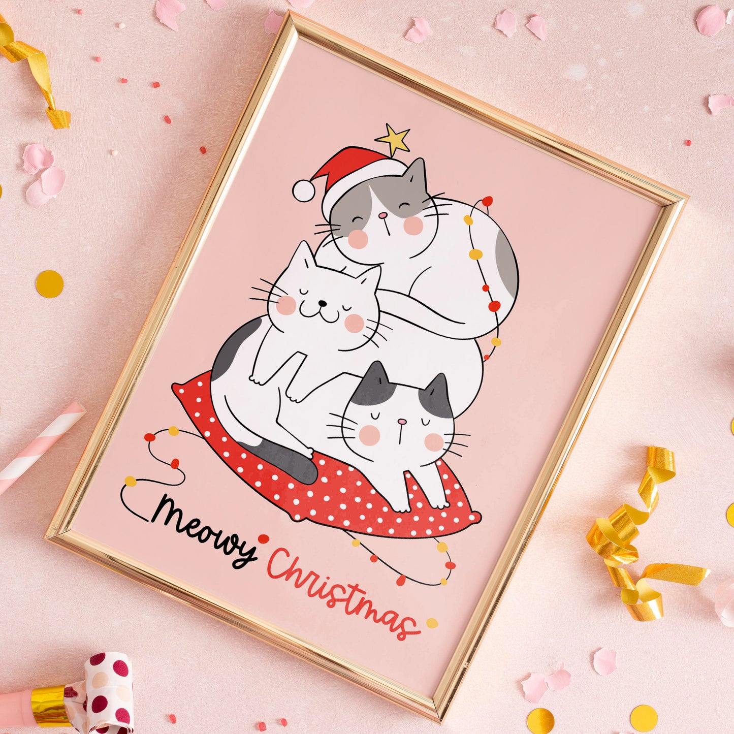 Meowy Christmas Poster