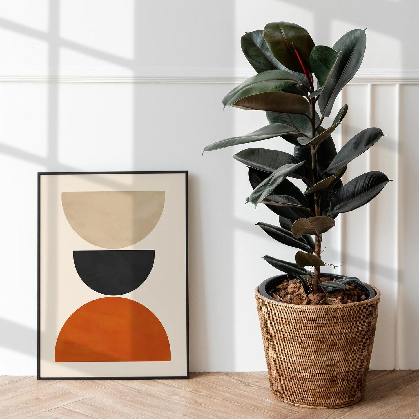 Set of 2 Boho Geometric Beige Prints
