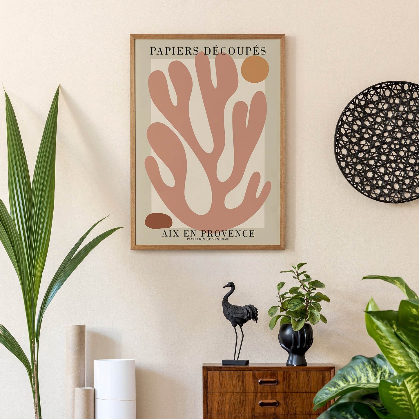 Boho Beige Leaf Poster - HypeSheriff Europe