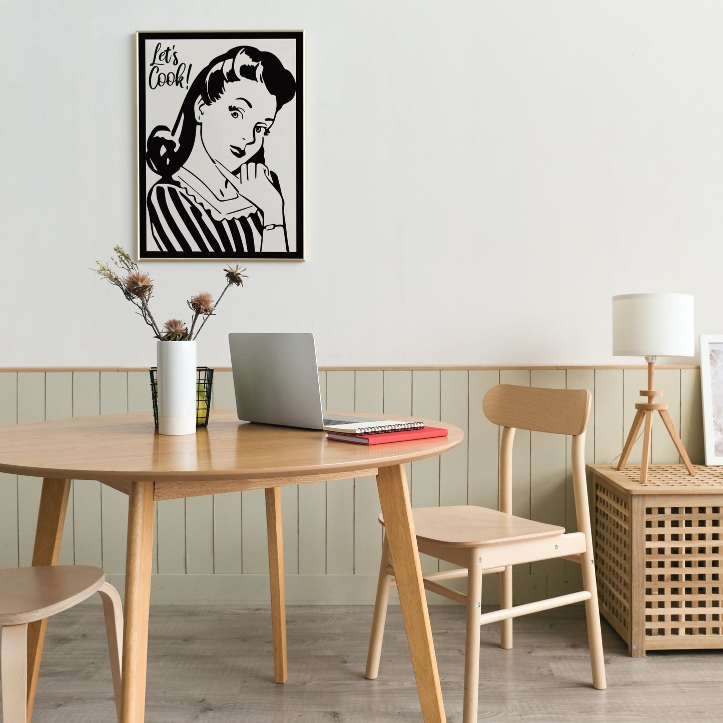 Let's Cook! Kitchen Black&White Poster