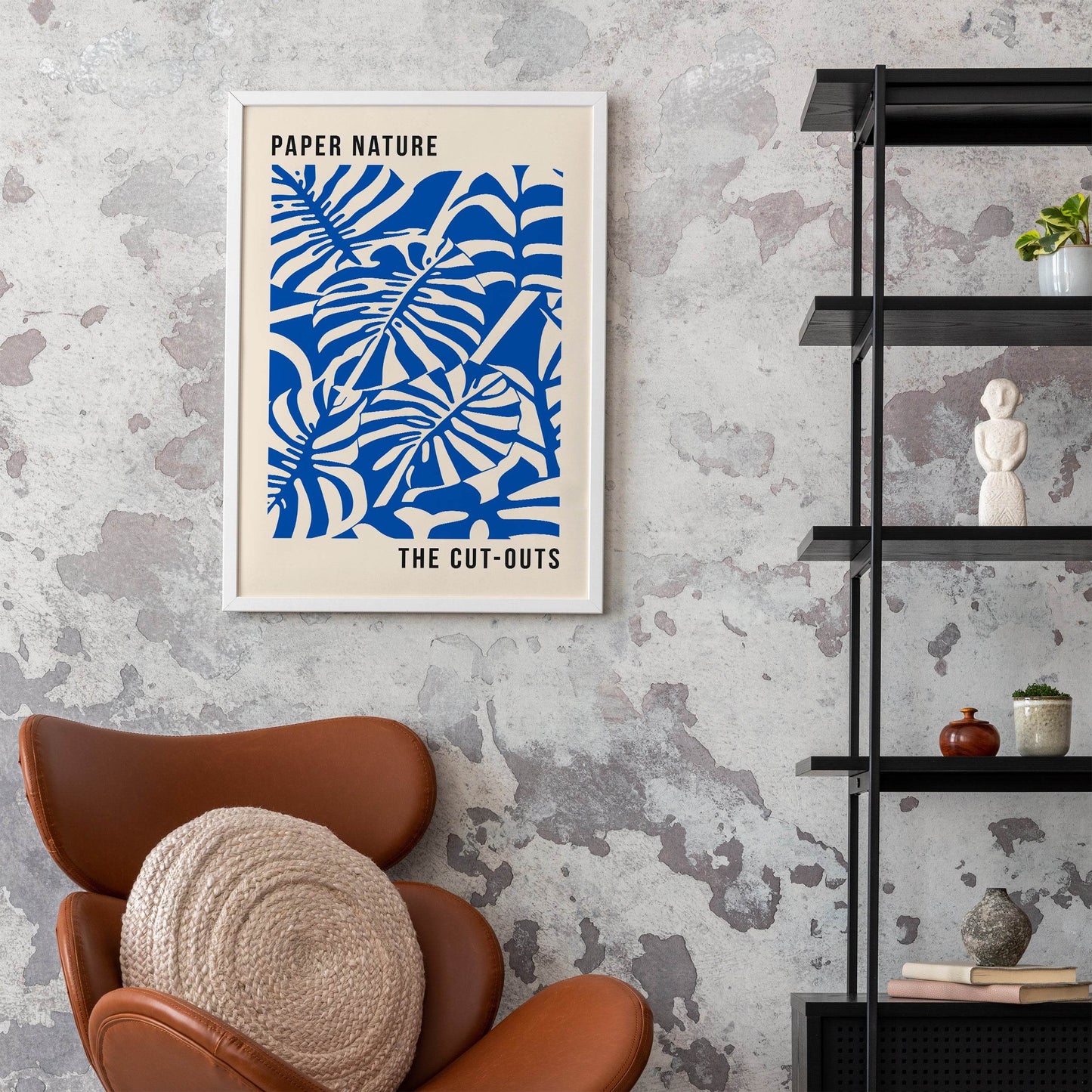 Blue Monstera Leaves Poster - HypeSheriff Europe