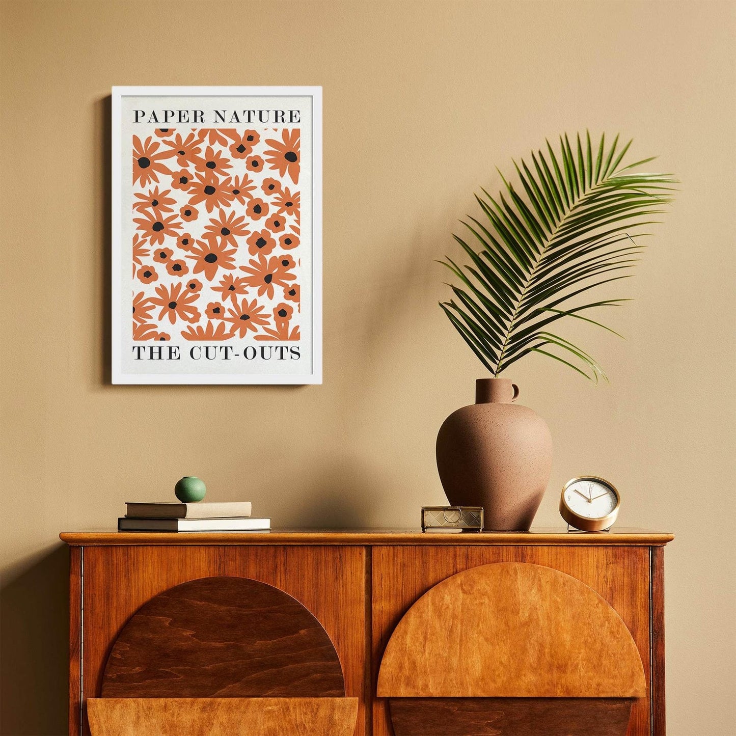 Orange Flowers Retro Art Print - HypeSheriff Europe
