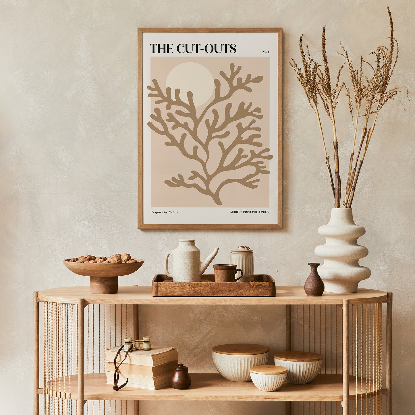 Beige Boho Floral Art Print