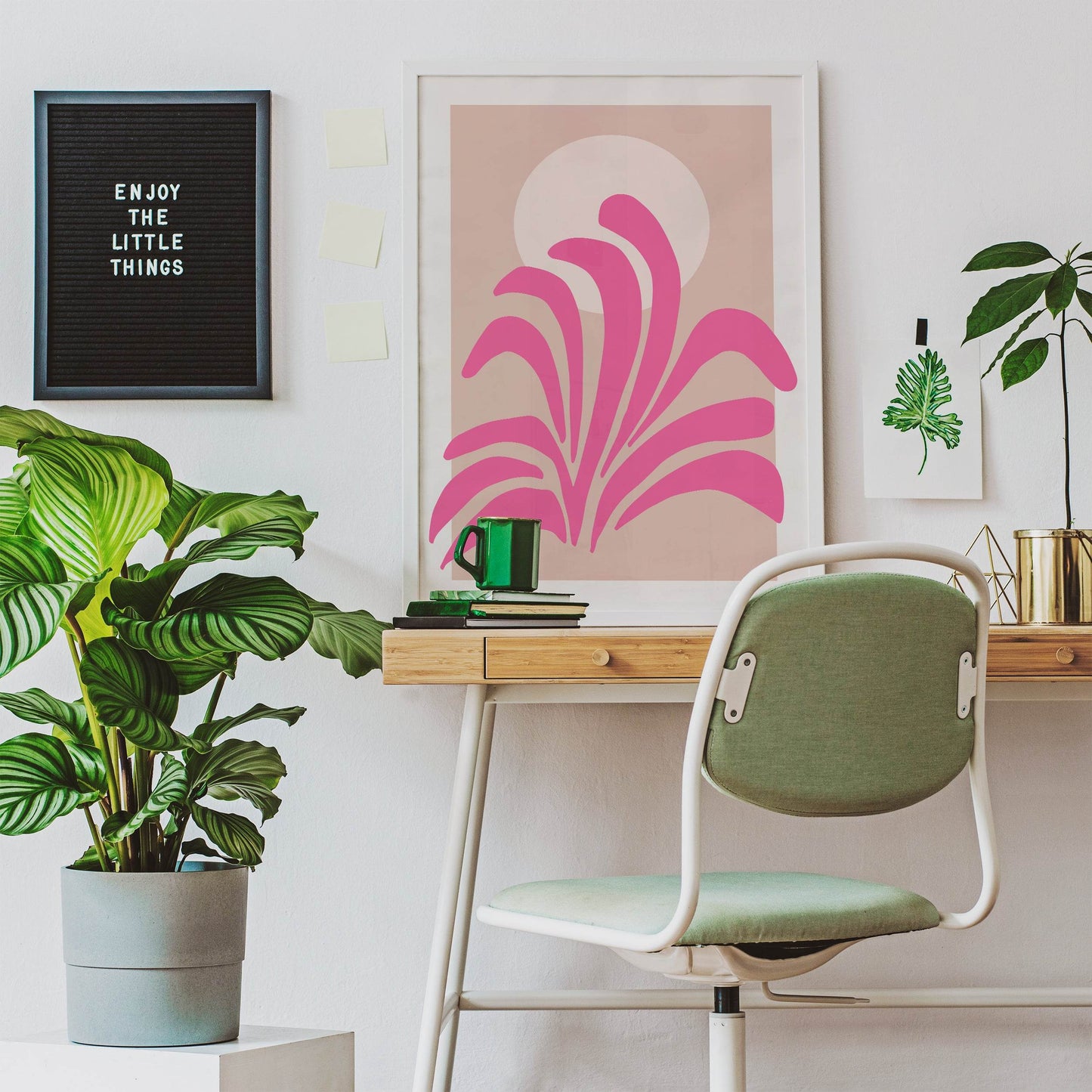 Pink Leaf Art Print - HypeSheriff Europe