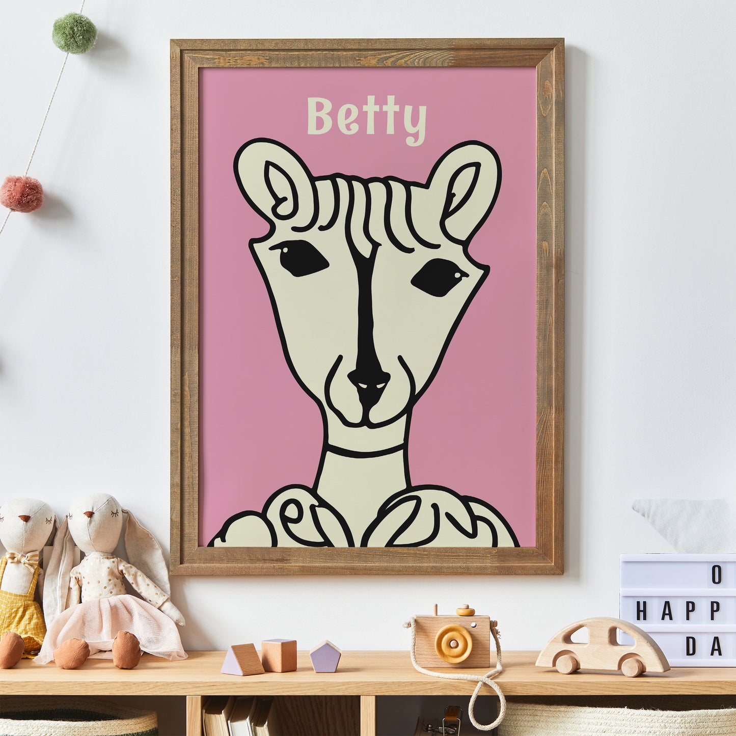 Cute Alpaca Betty Pink Poster