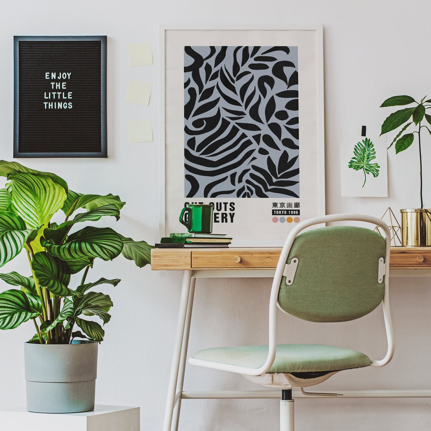 Black Botanical Cut Outs Poster