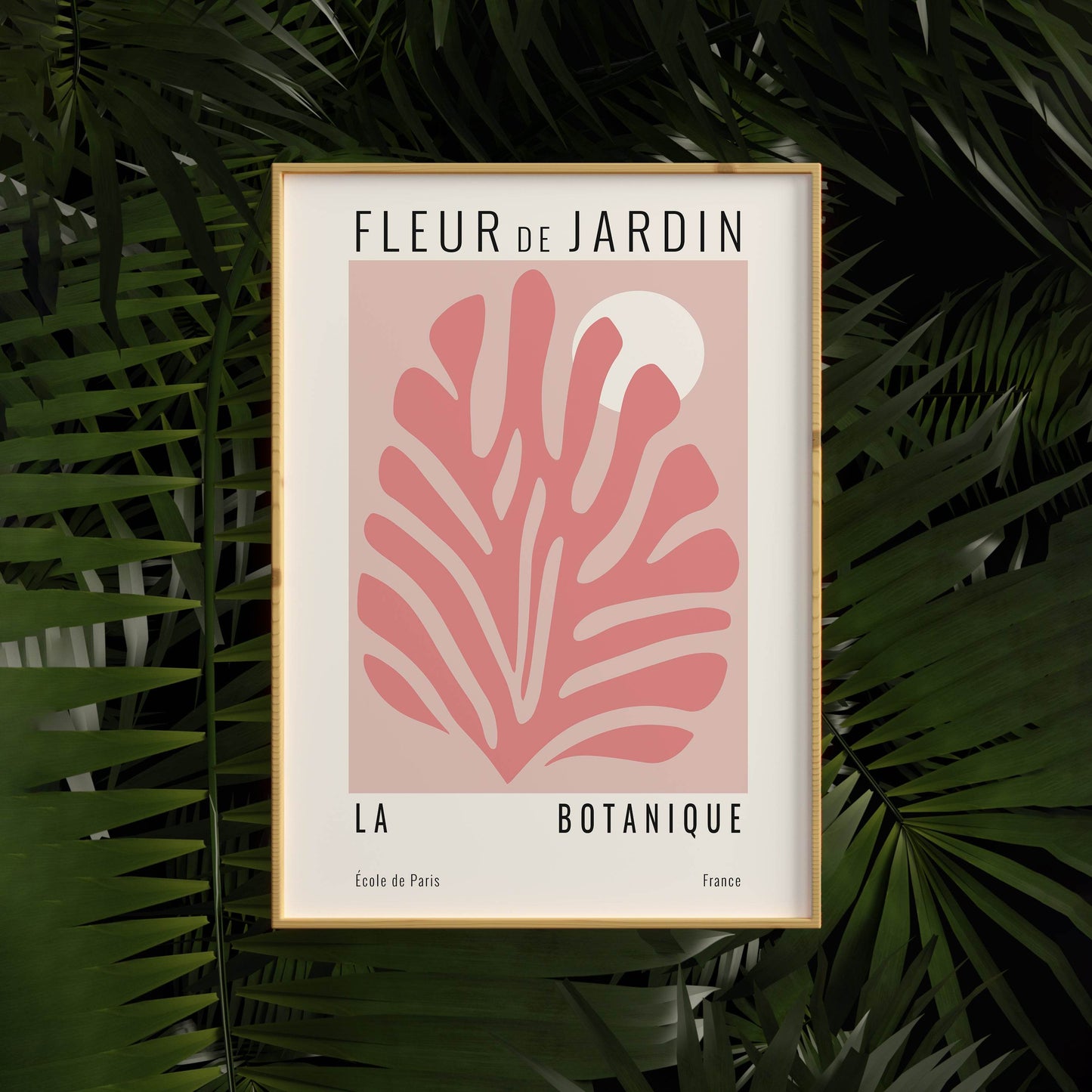 Pink Cutouts Modern Leaf Poster - HypeSheriff Europe