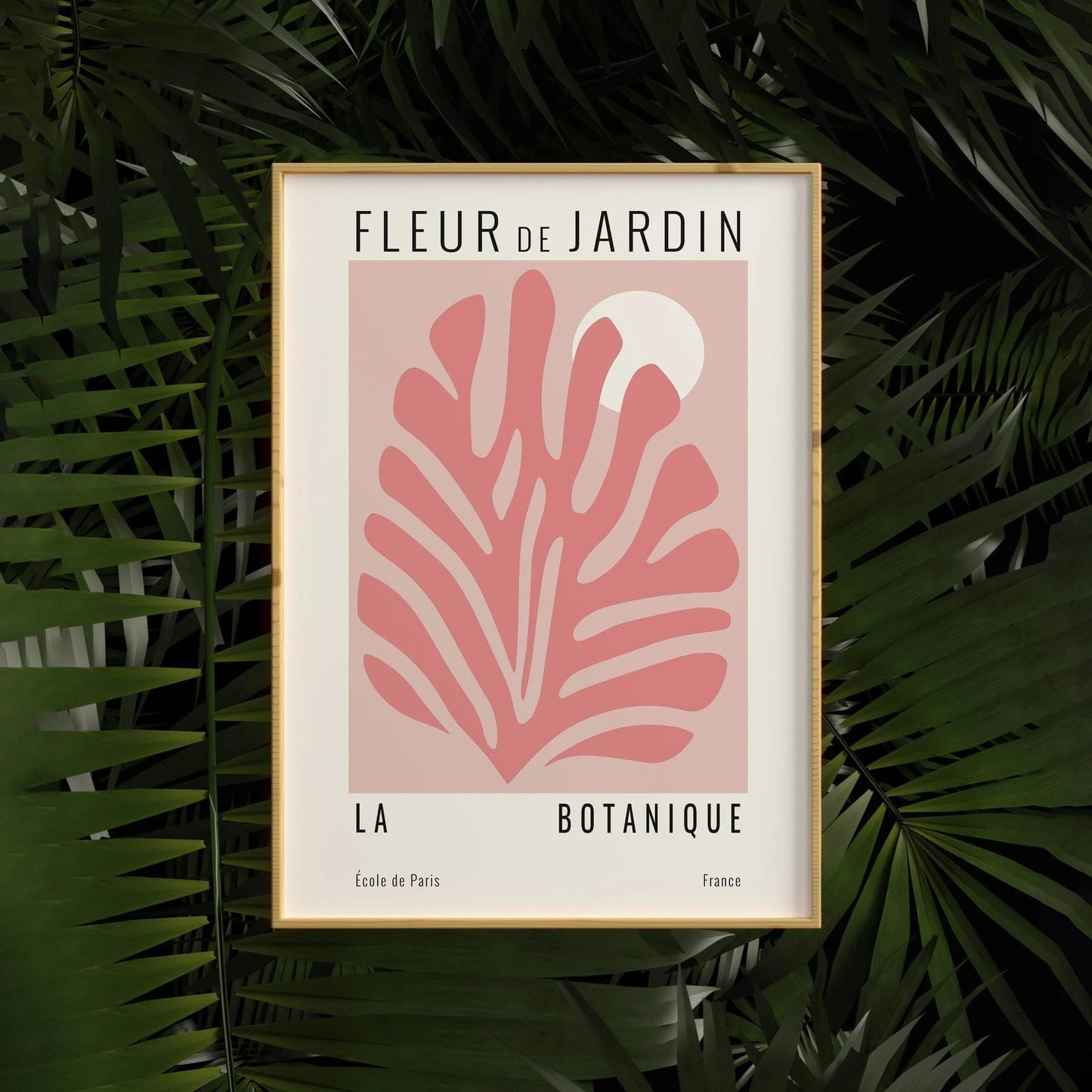 Pink Cutouts Modern Leaf Poster - HypeSheriff Europe