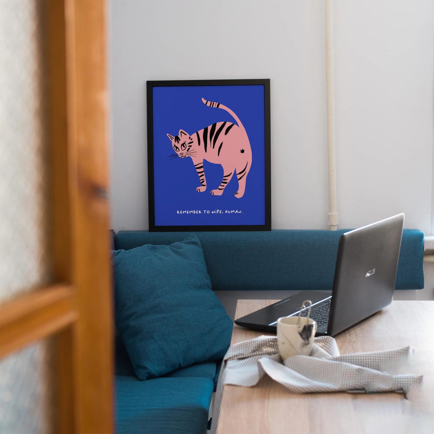 Remember to Wipe, Human Funny Cat Poster