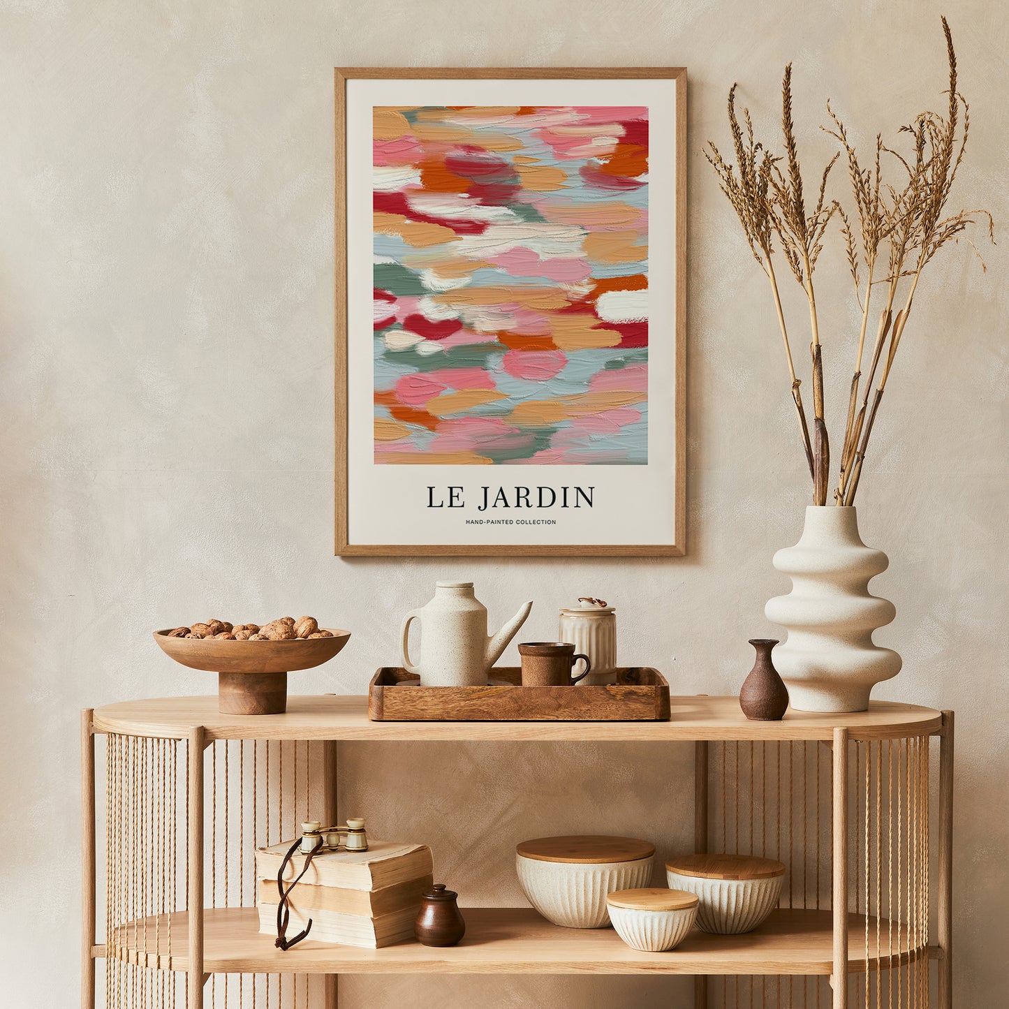 Colorful Painted Le Jardin Flower Garden Poster