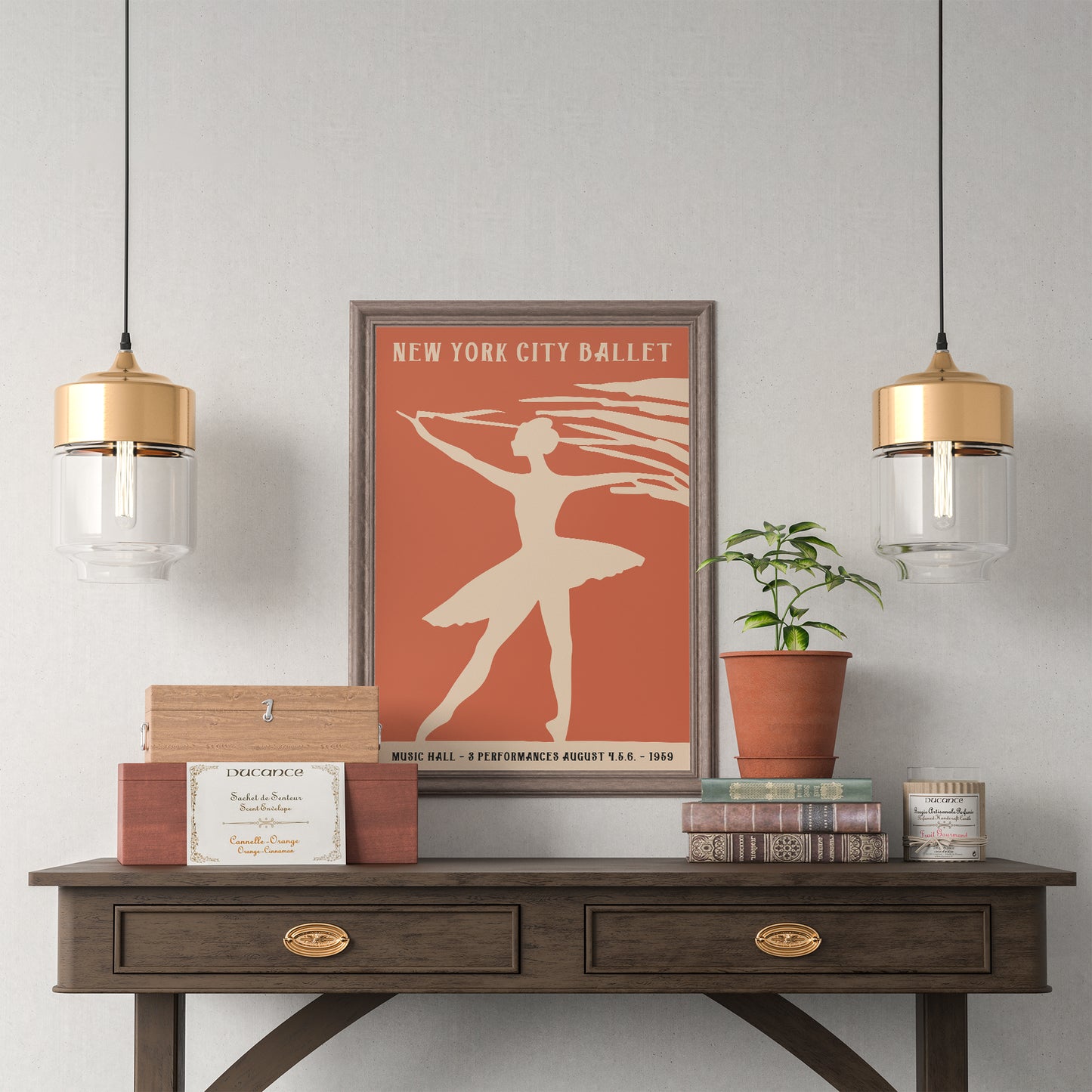 Retro Ballerina Wall Art Poster