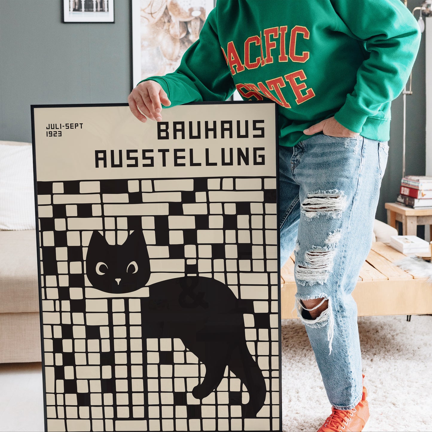 Retro Cat Bauhaus Ausstellung Poster