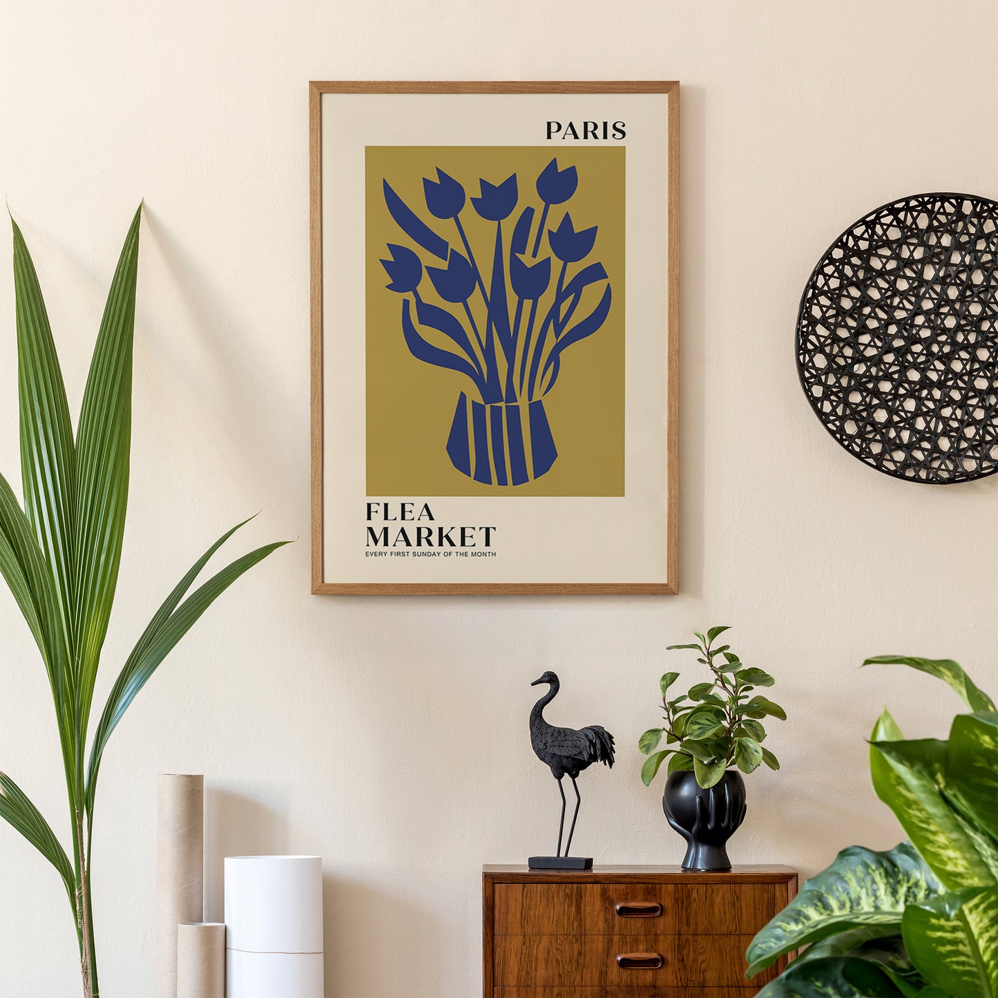 Paris Flea Market Retro Poster