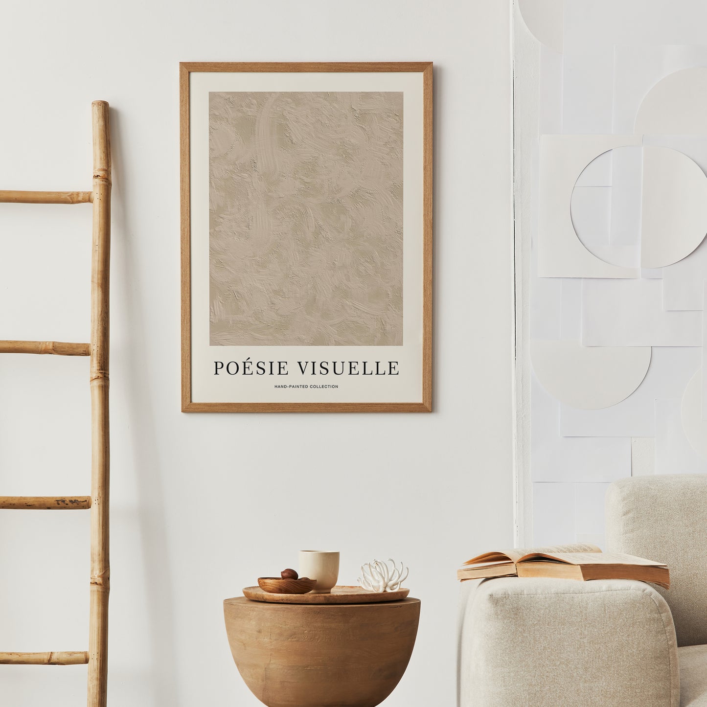Beige Poésie Visuelle Modern Poster