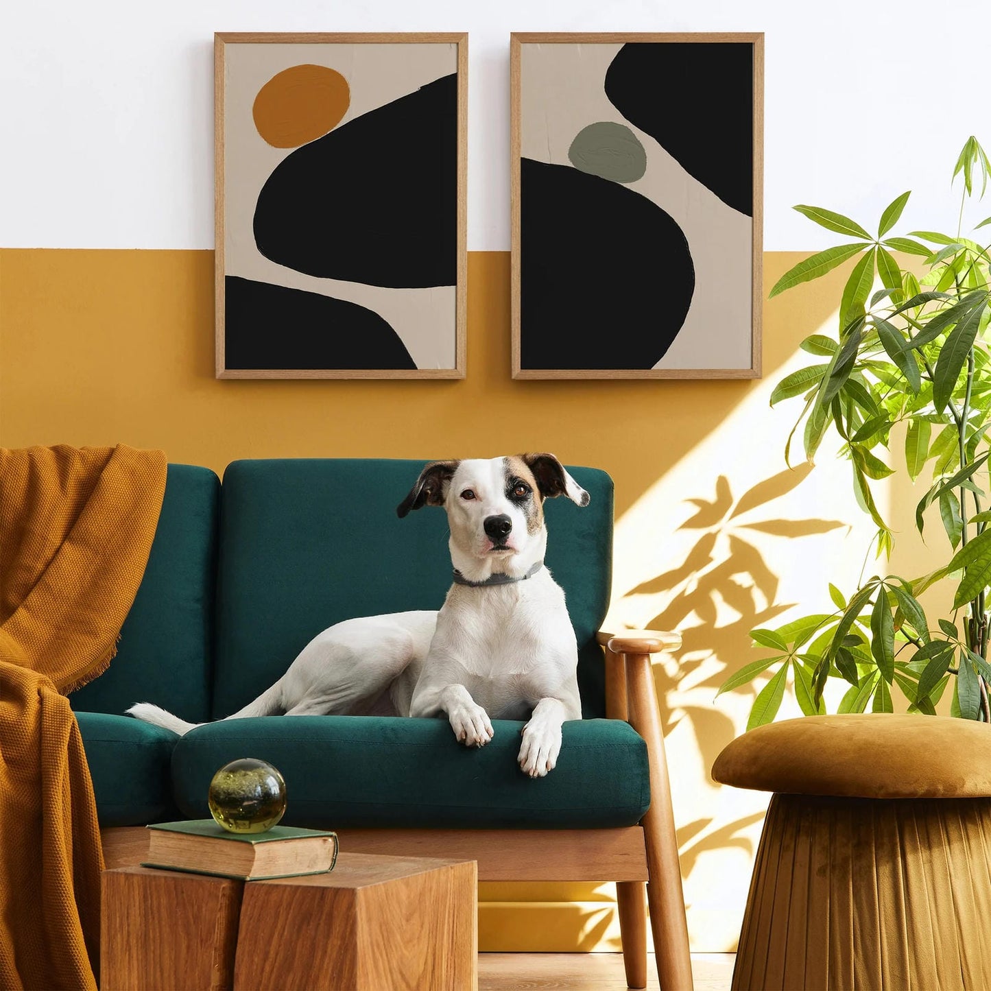 Set of 2 Black Danish Design Abstract Posters