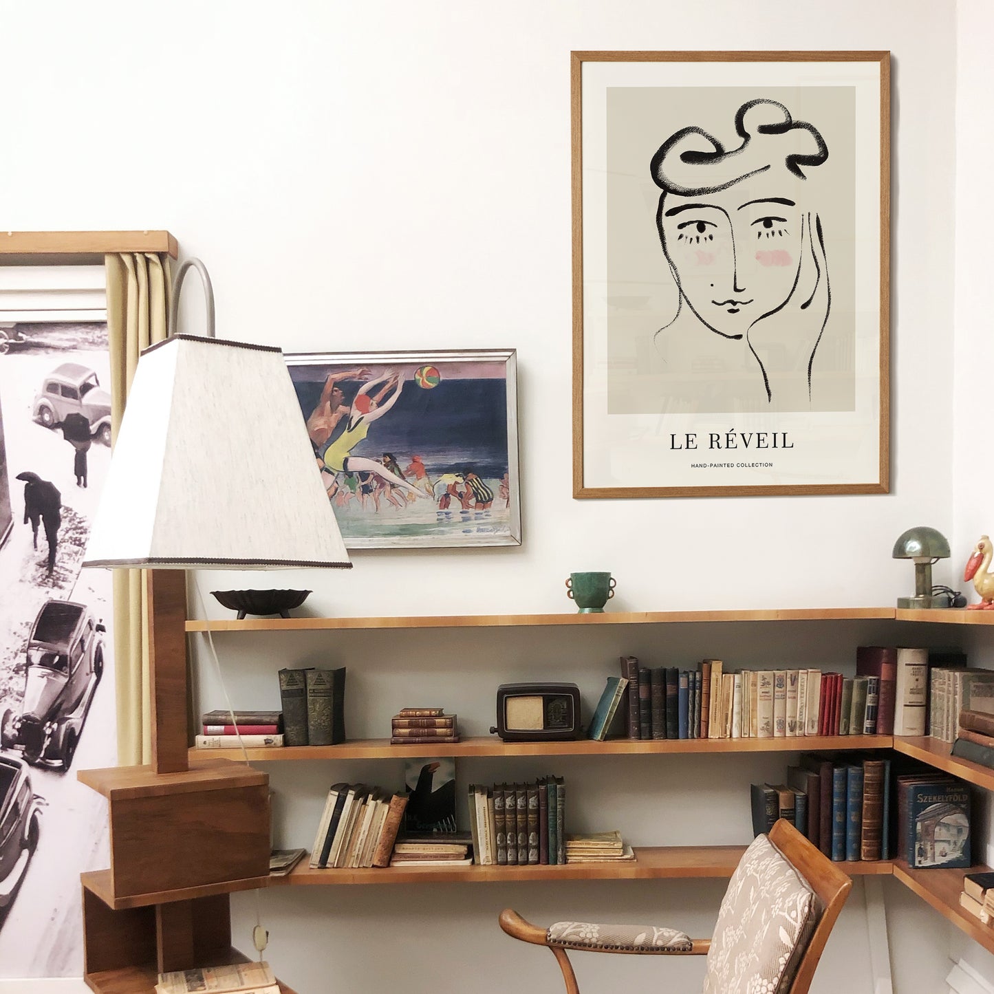 Le Réveil Line Art Woman Poster