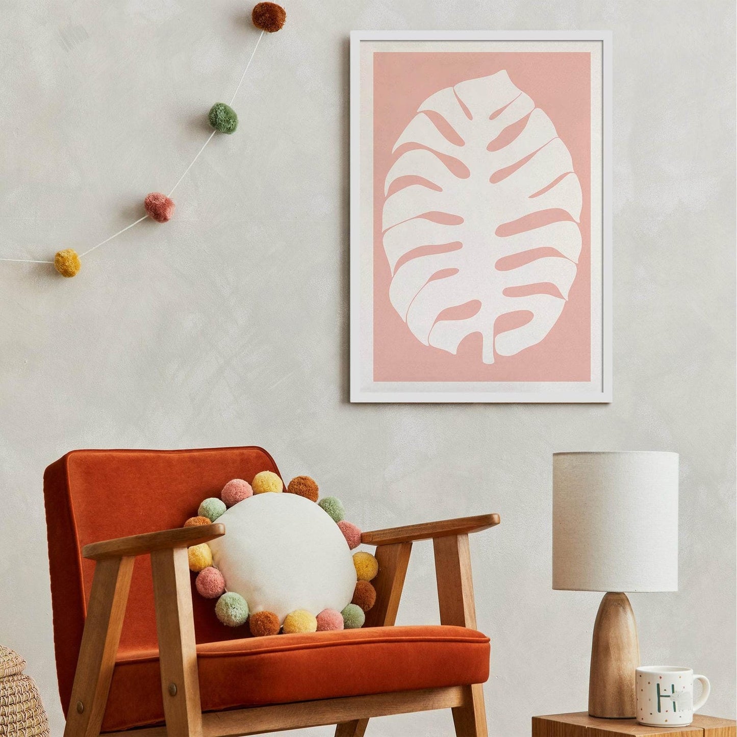 Pink Monstera Leaf Art Print - HypeSheriff Europe