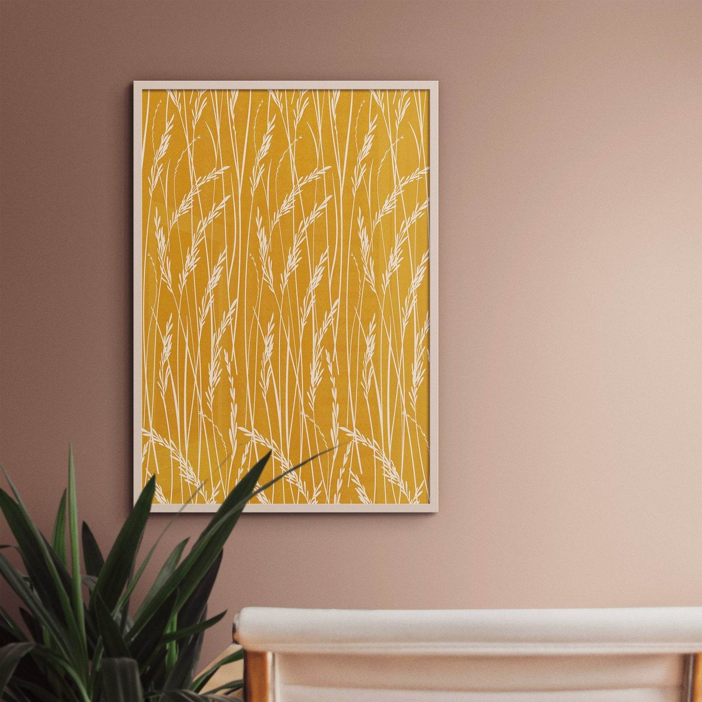 Mustard Rustic Floral Poster - HypeSheriff Europe