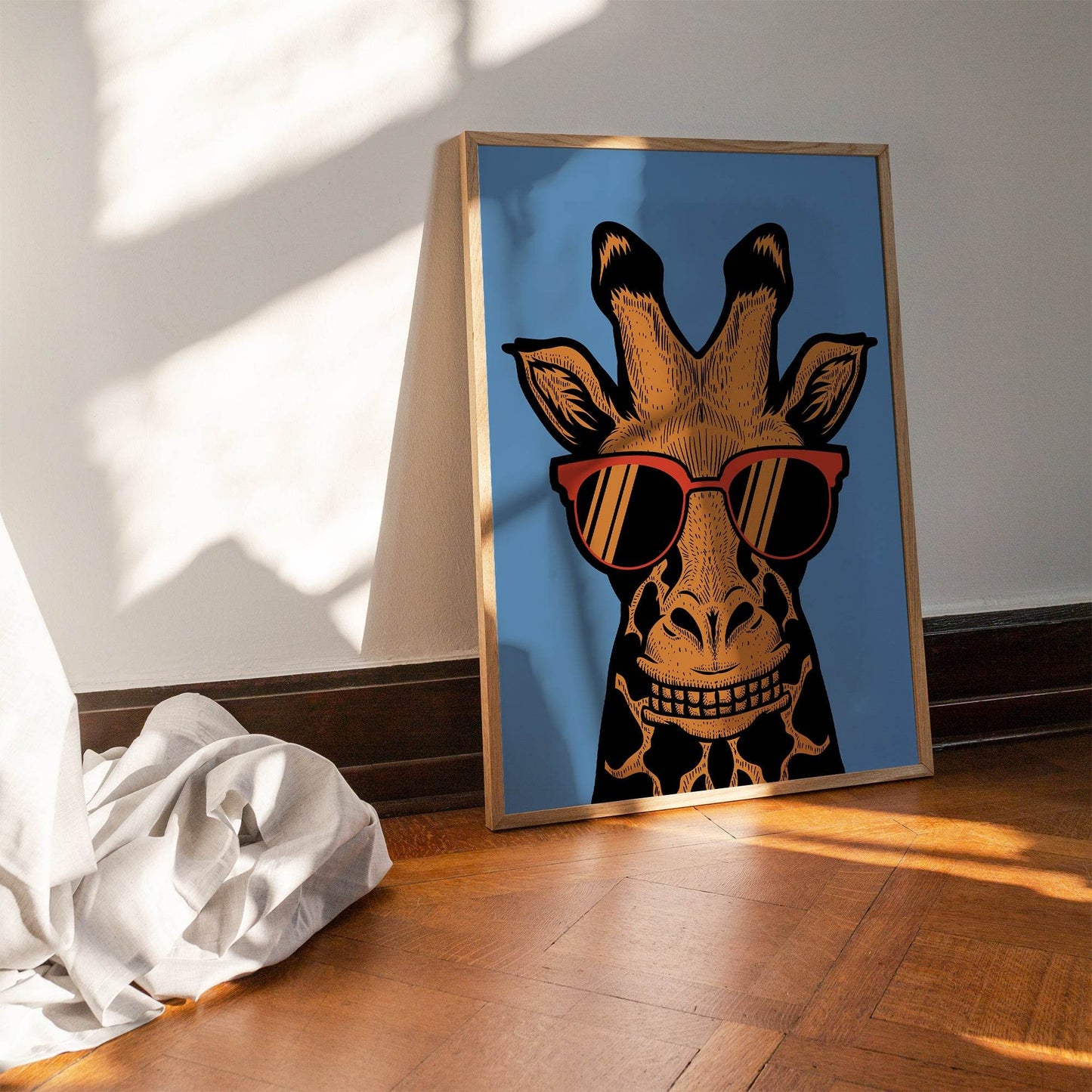 Hipster Blue Giraffe Poster - HypeSheriff Europe