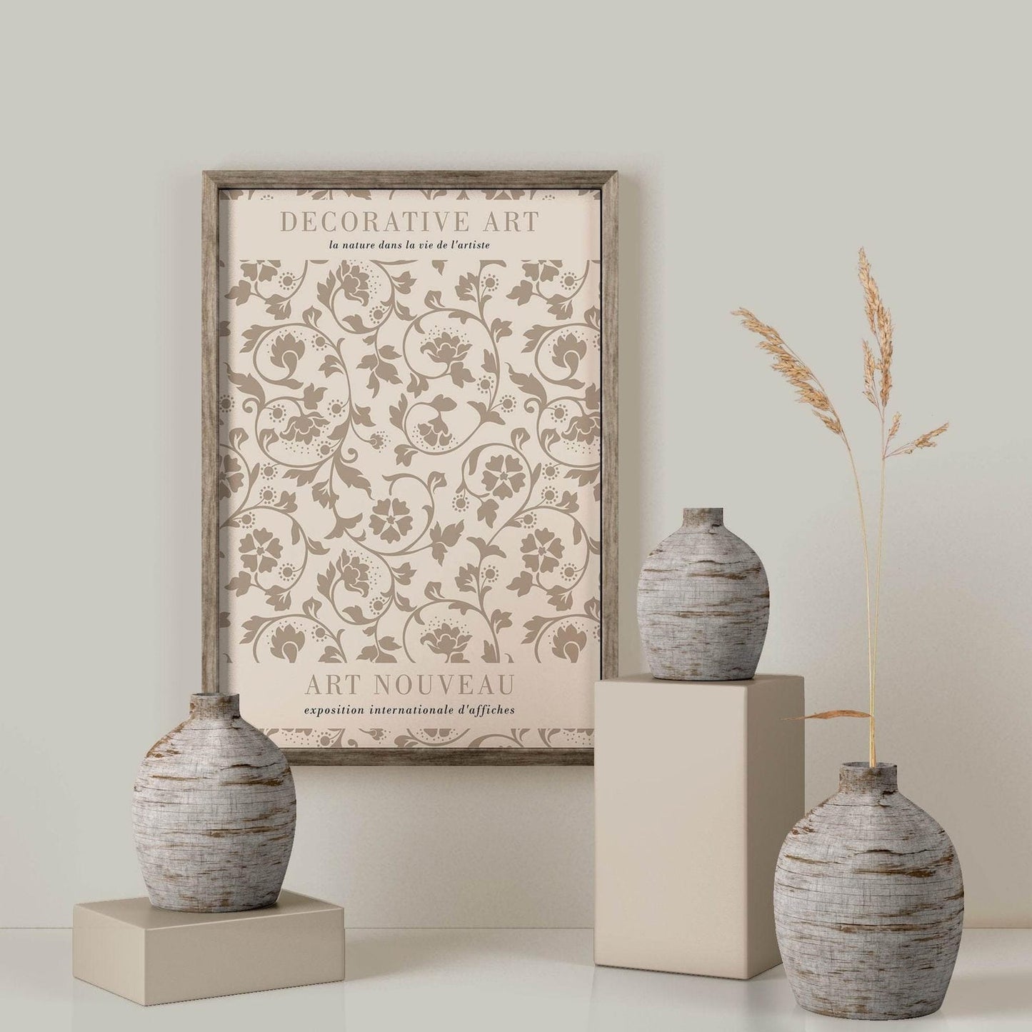 Beige Art Nouveau Poster - HypeSheriff Europe
