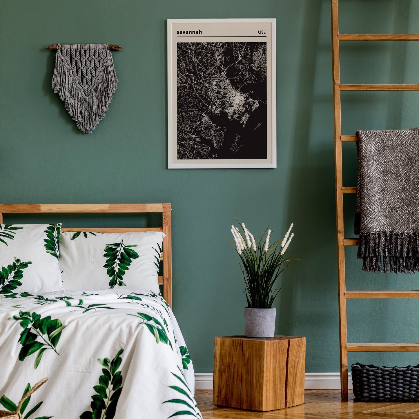 USA Savannah City Map Poster