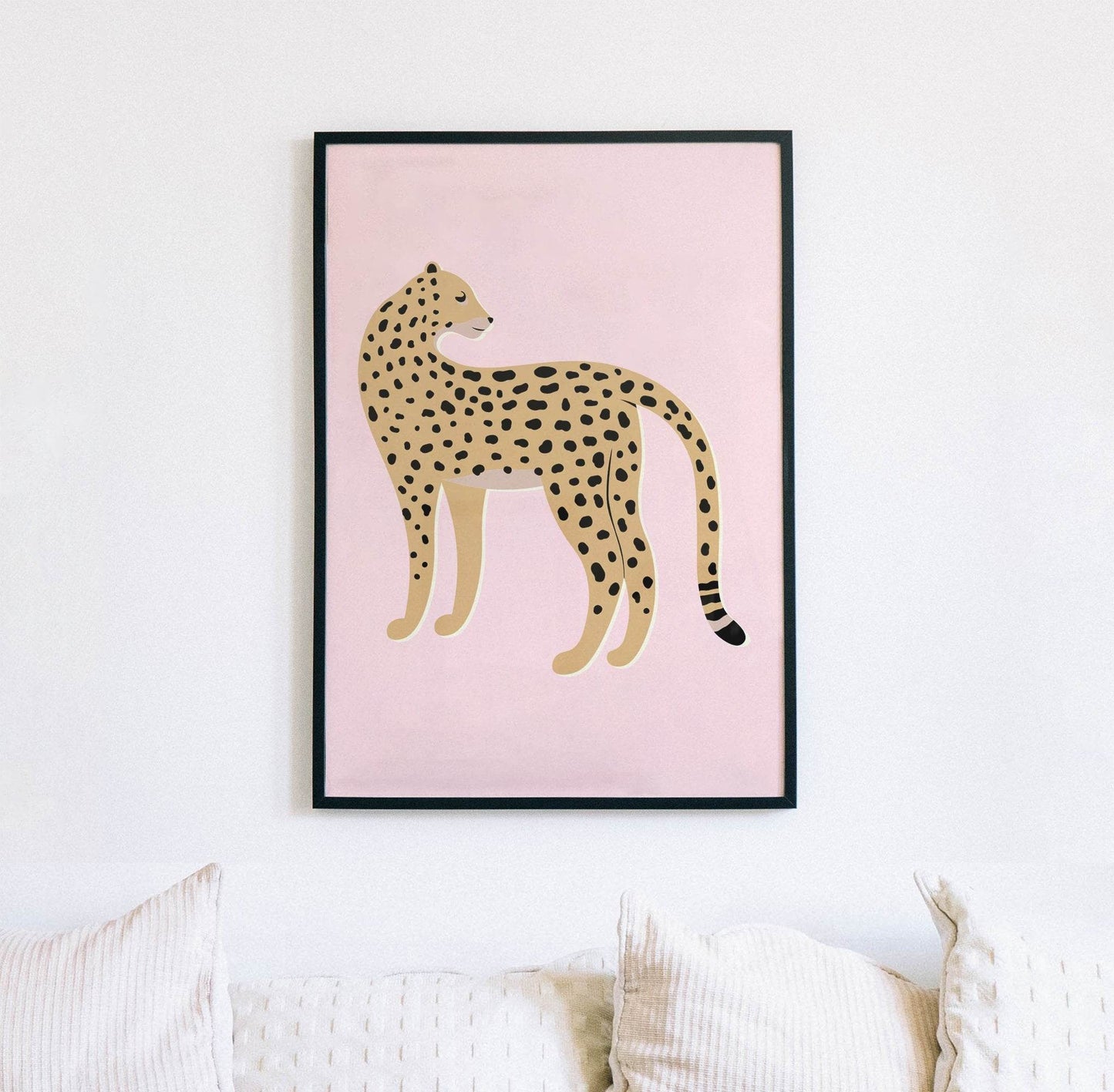 Pink Minimalist Cheetah Poster - HypeSheriff Europe