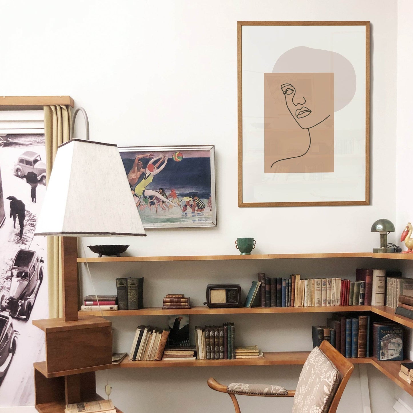 Beige Line Art Print - HypeSheriff Europe