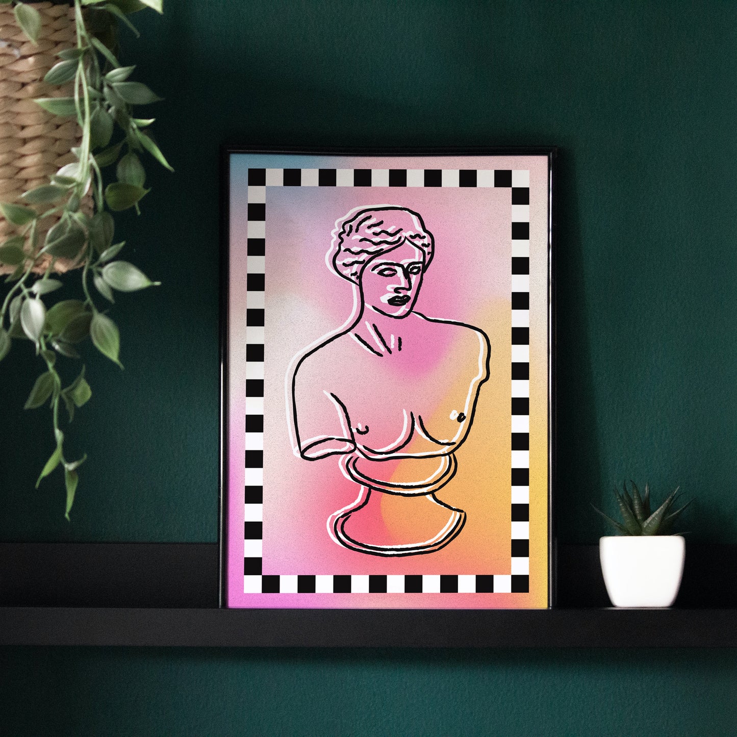 "Modern Classic 2" - Line Art Collage Poster