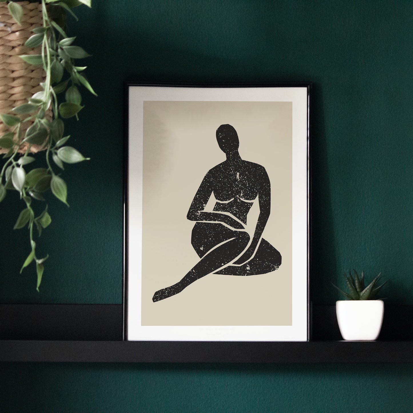Black Sitting Woman Poster