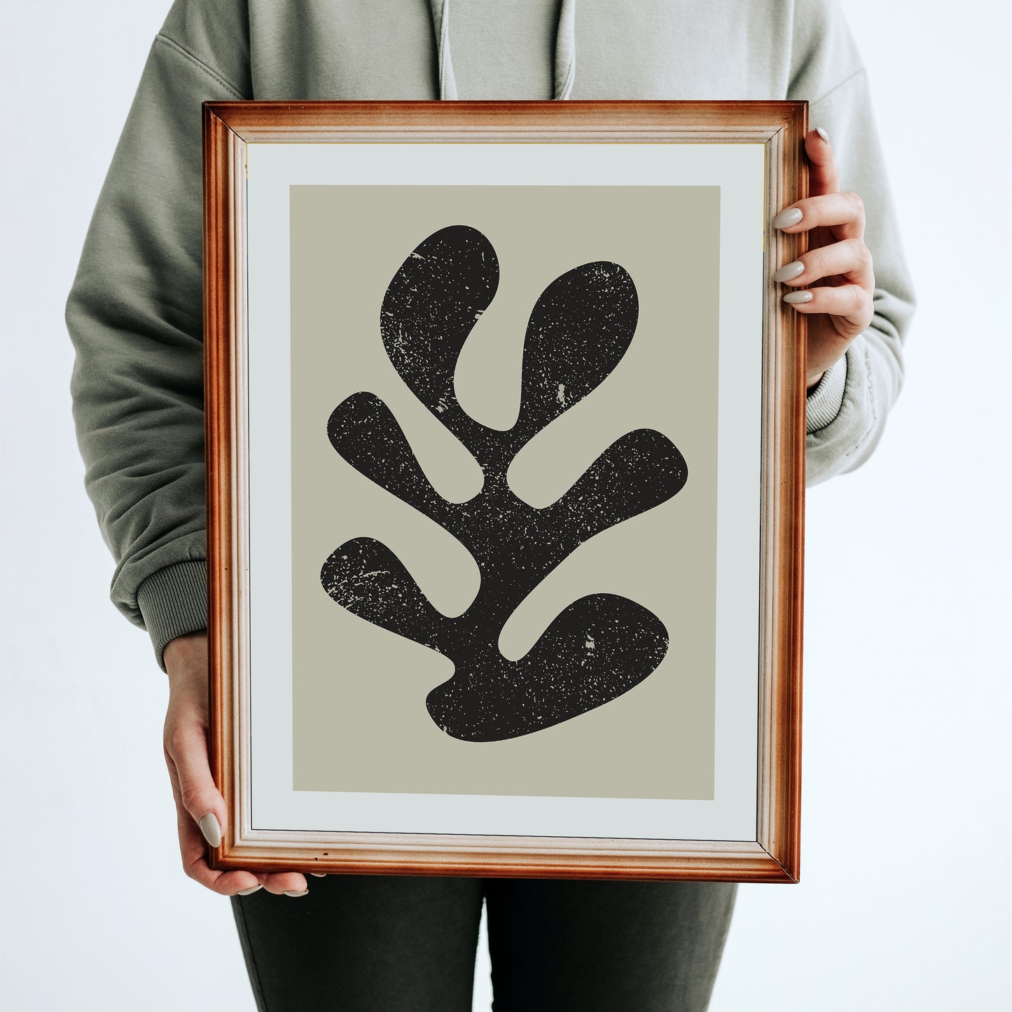 Black Retro Leaf Poster