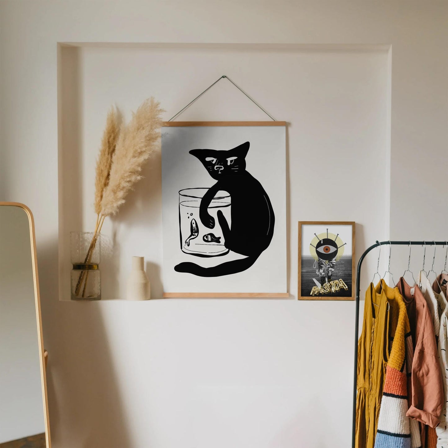 Handdrawn Funny Cat Poster