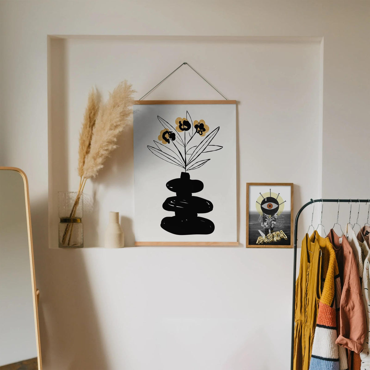 Handdrawn Danish Design Flower Bouquet Poster