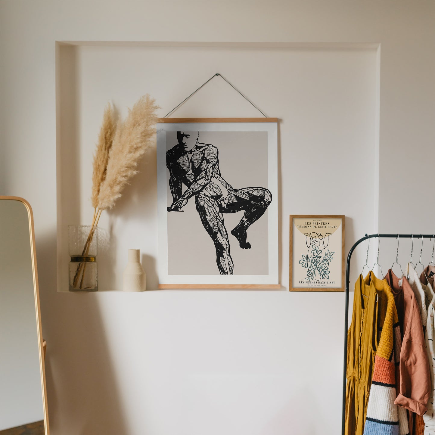 Bodybuilding Linocut Poster