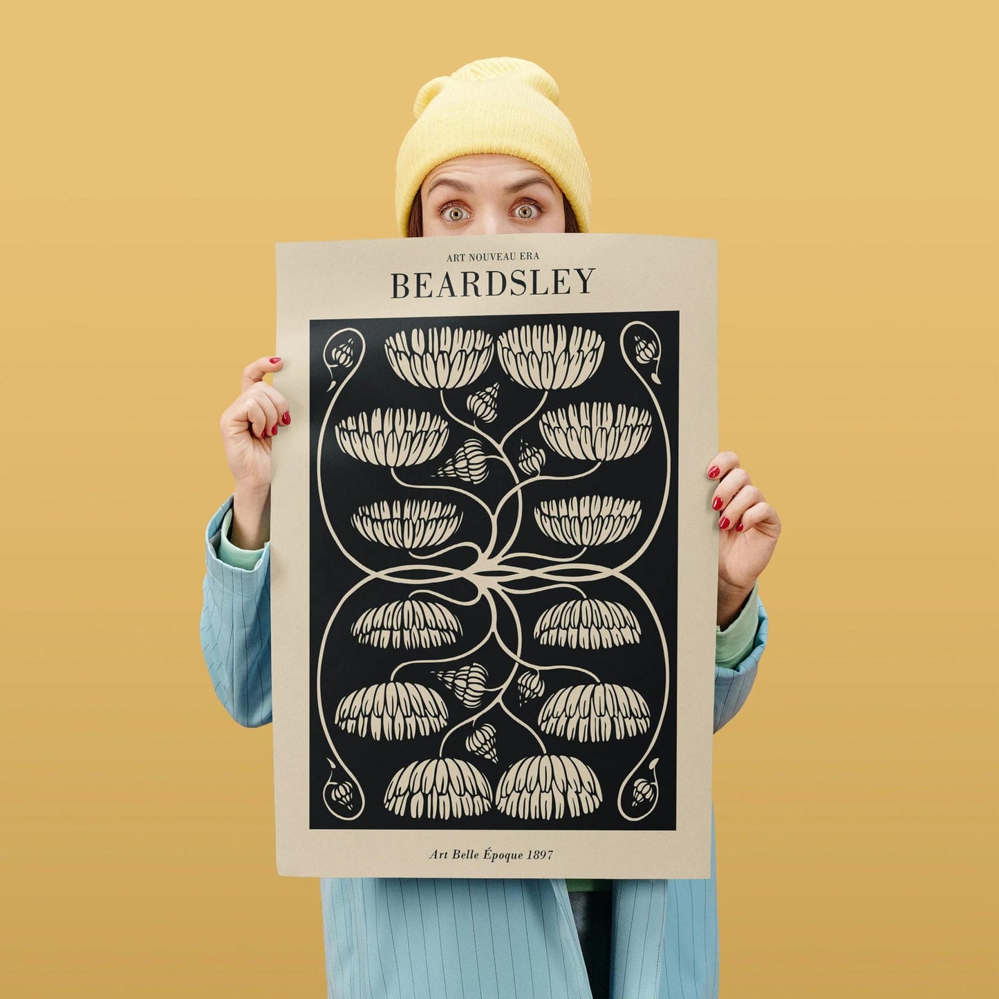 Black Beige Art Nouveau Poster