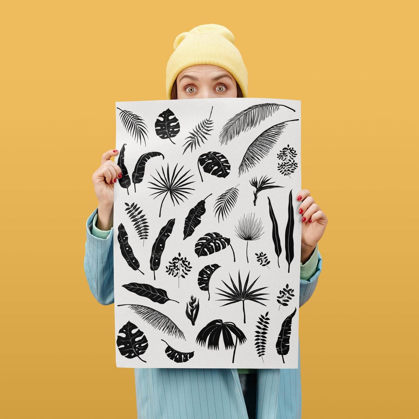 Amazon Jungle Plants Monochrome Scandinavian Poster - HypeSheriff Europe